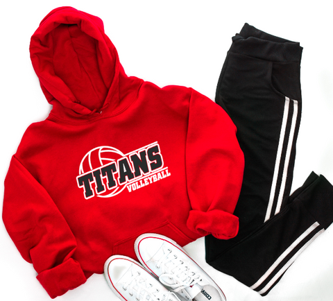 Titans Volleyball Hoodie (Red or Black)