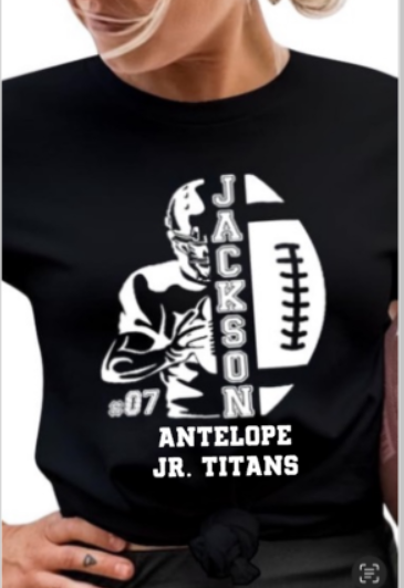 Customized Jr. Titans Football T-Shirt (Unisex or Womens)