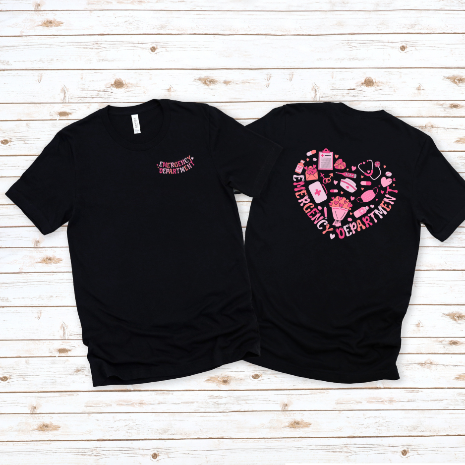 ED Valentines Heart (Front /Back) Short & Long Sleeve