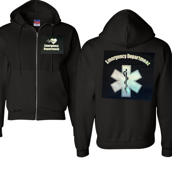 Holographic Emergency Department Zip Hoodie