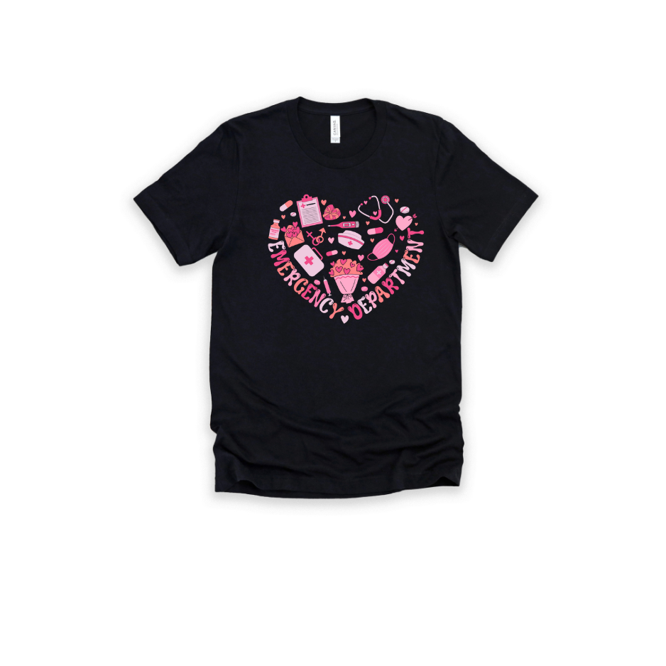 ED Valentines Heart Front Only (Short or Long sleeve)