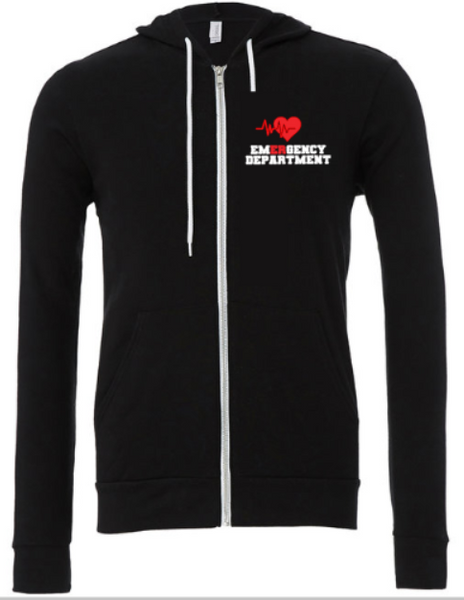 ER Heart EKG Full Zip Jacket (Bella)