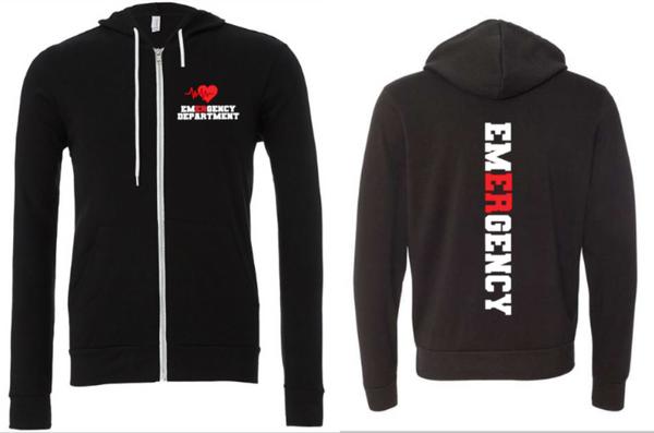 ER Heart EKG Full Zip Jacket (Bella)