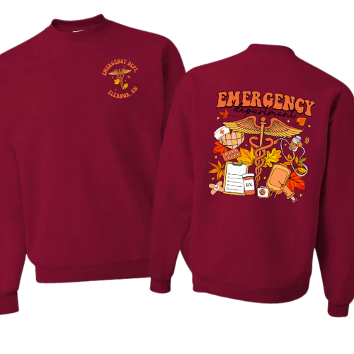 Personalized Fall Emergency Department Crewneck Sweatshirt