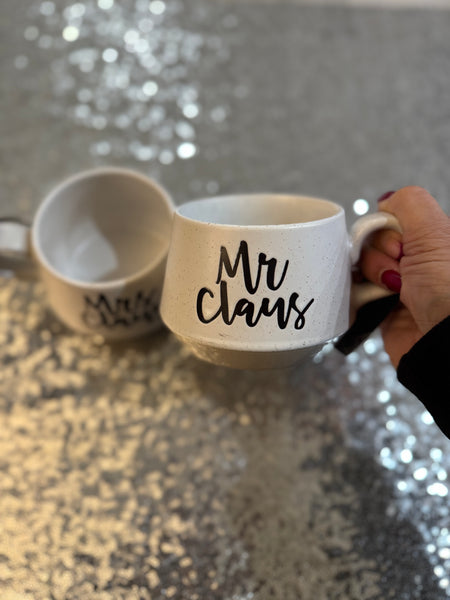 Mr. & Mrs. Claus ceramic coffee mug set