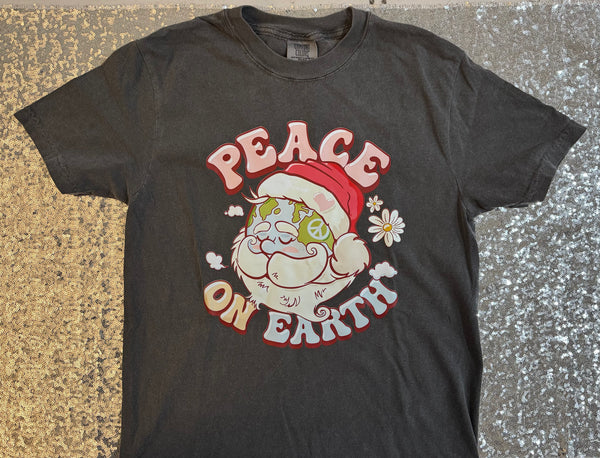 Peace on Earth Comfort Colors Unisex Tee Size Small