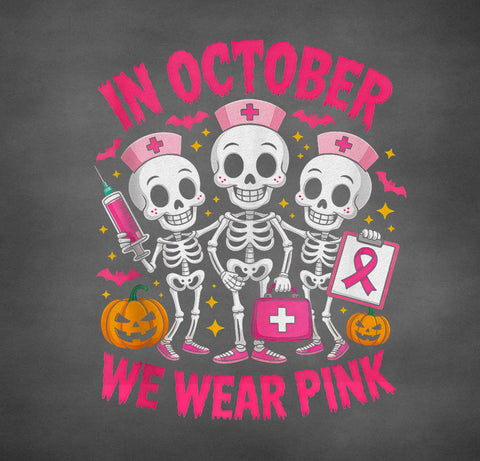 Skelly in October We Wear Pink Shirt