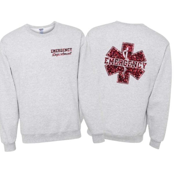 Glitter Emergency Grey Crewneck Sweatshirt