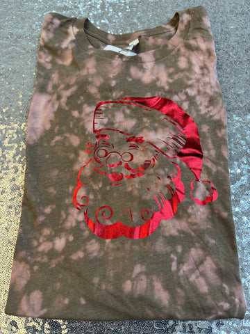 Distressed Red Santa Bella Unisex Tee Size XL