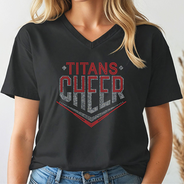 Rhinestone Titans Cheer (Unisex & Women's V-Neck)