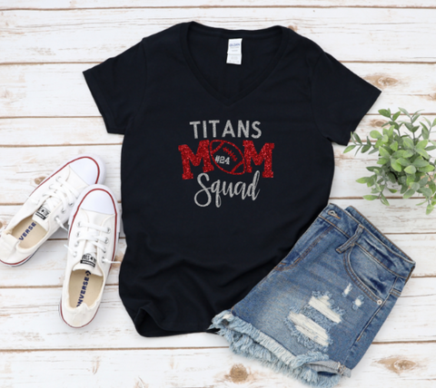 Customized Glitter Titans Mom Squad T-Shirt (Unisex & Womens)