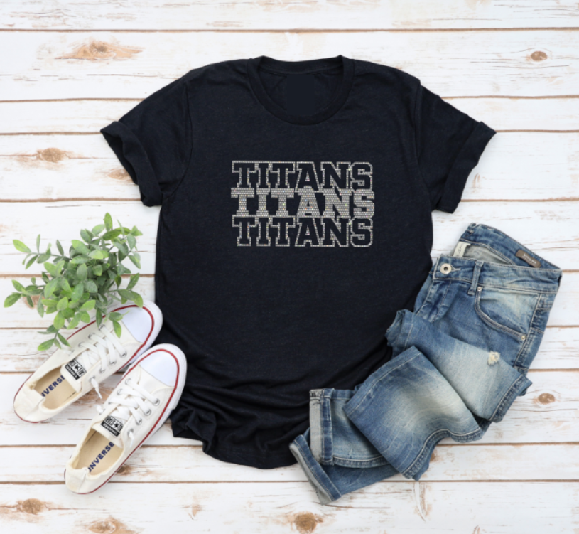 Rhinestone Triple Titans T-Shirt (Unisex & Womens)