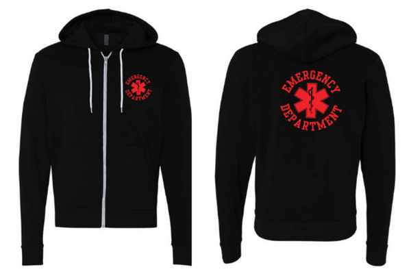 Emergency Department Star of Life Circular Full Zip Sweatshirt