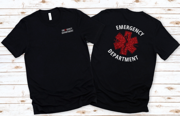 Glitter EmERgency Department Short Sleeve Shirt