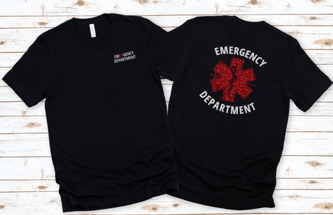 Glitter EmERgency Department Short Sleeve Shirt