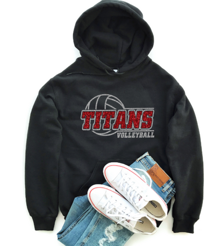 Glitter Titans Volleyball Hoodie (Black)