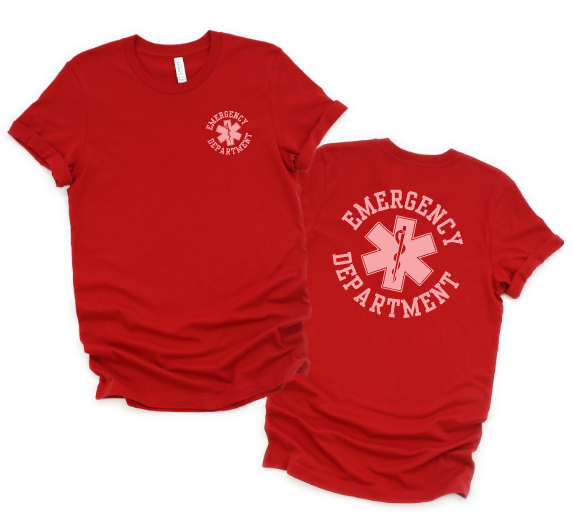 Valentines Vibes Emergency Department Star of Life Circular Short Sleeve Tee