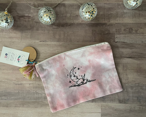 Dreamy Moon Hand-dyed Zipper Pouch