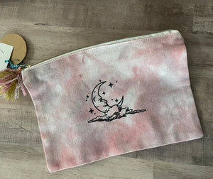 Dreamy Moon Hand-dyed Zipper Pouch