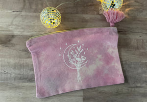 Moonflower Hand Dyed Zipper Pouch