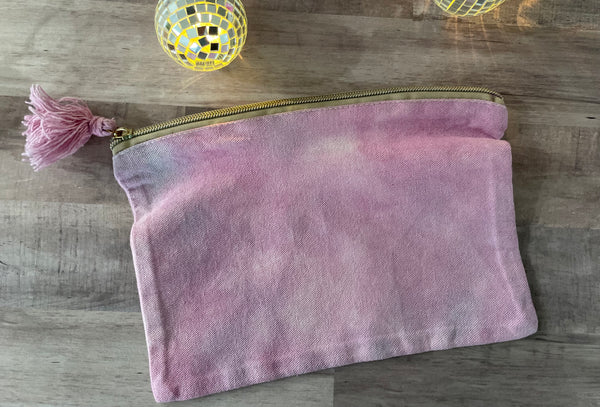 Moonflower Hand Dyed Zipper Pouch