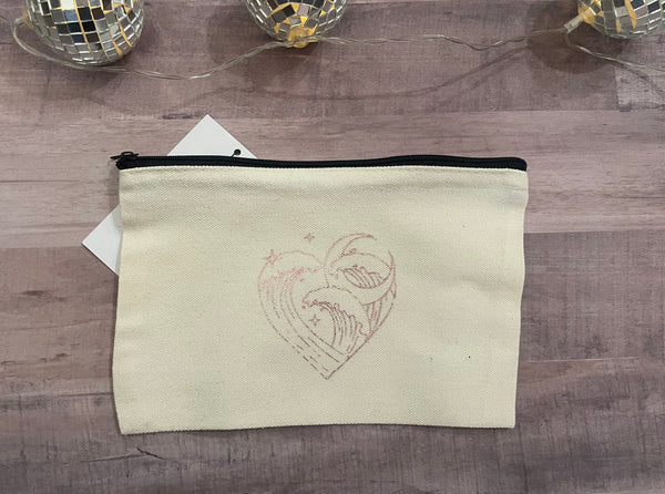 Heart Wave Zipper Pencil Pouch