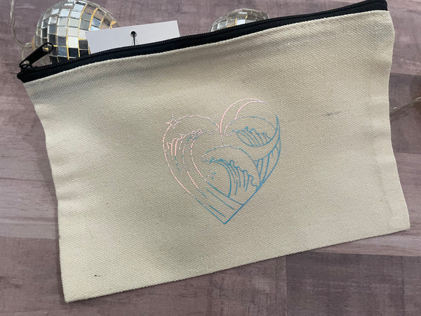 Heart Wave Zipper Pencil Pouch