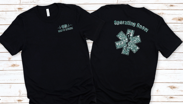 OR Nurse Glitter Shirt, Customizable Operating Room Tee