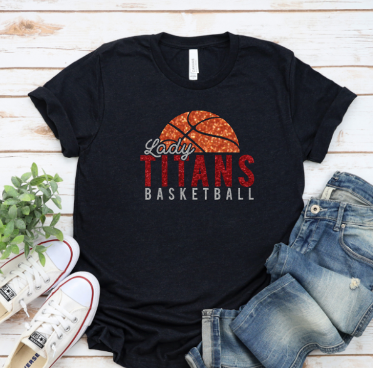 Glitter Lady Titans Basketball T-Shirt (Unisex or V-Neck)