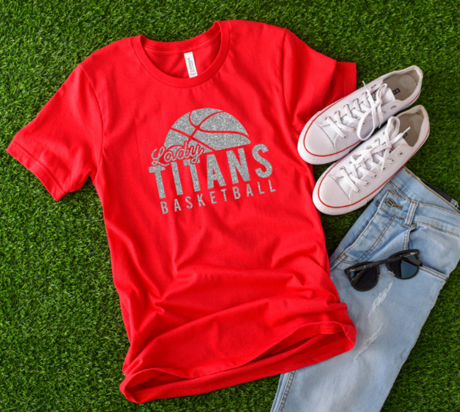 Glitter Lady Titans Basketball Unisex or Women's V-neck Shirt