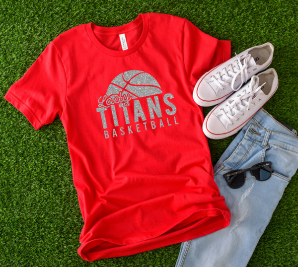 Glitter Lady Titans Basketball Unisex or Women's V-neck Shirt