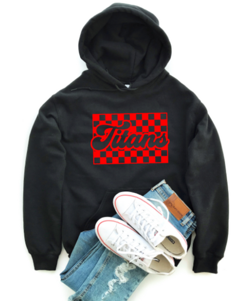 Checkered Titans Cozy Fleece Hoodie (Adult)